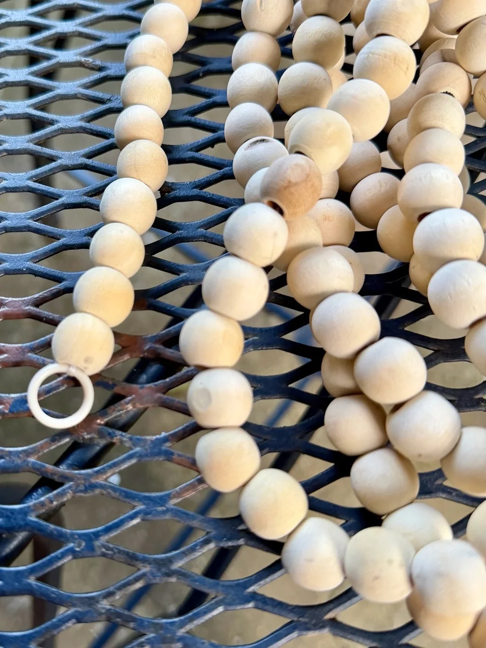 Holiday Garland, Natural Wood Beaded
